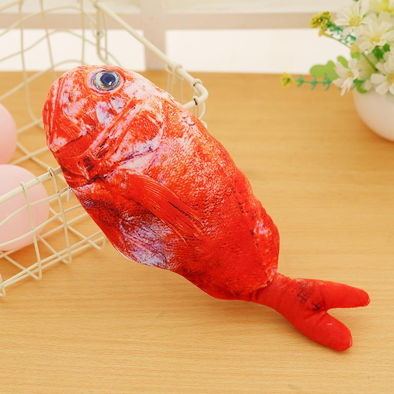 Fish Cat Realistic Plush Electric Flipping Doll Funny Interactive Pets Chew Bite Floppy Toy Perfect for Kitty Exercise