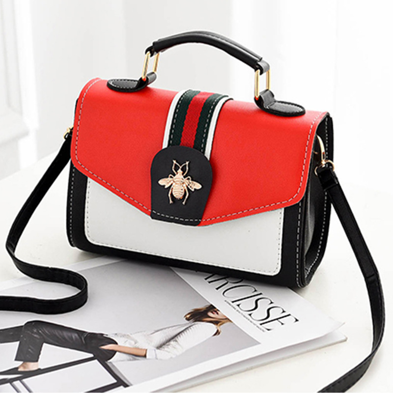 Women's Fashion bag bee Handbag Stripe Korean Version Classic Metal leather Square Bee Bag Lady's Shoulder/Crossbody Bag
Women's Fashion bag bee Handbag Stripe Korean Version Classic Metal leather Square Bee Bag Lady's Shoulder/Crossbody Bag