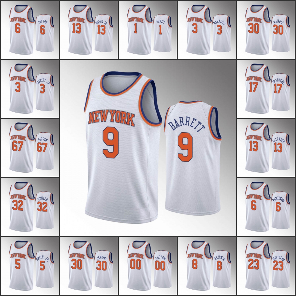 New York Knicks Men R.J. Barrett Julius Randle Elfrid Payton Bobby Portis 2020 Association Rookie NBA White Custom Jersey, Black
New York Knicks Men R.J. Barrett Julius Randle Elfrid Payton Bobby Portis 2020 Association Rookie NBA White Custom Jersey, Black