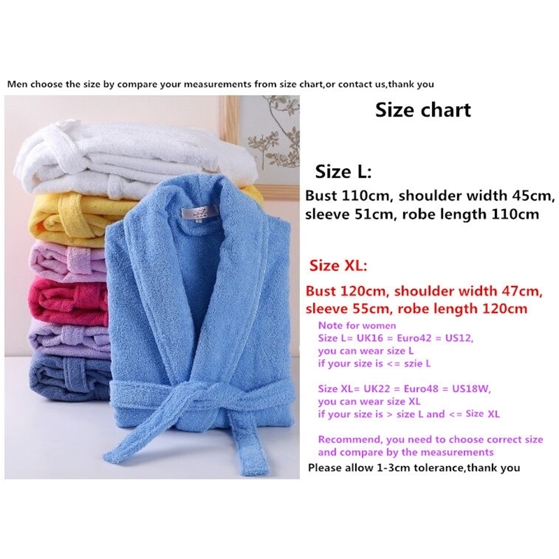 100 Cotton Terry Bathrobe Lovers Solid Towel Sleepwear Men Women Long Bath Robe Kimono Femme Dressing Gown Bridesmaid Robes 201111