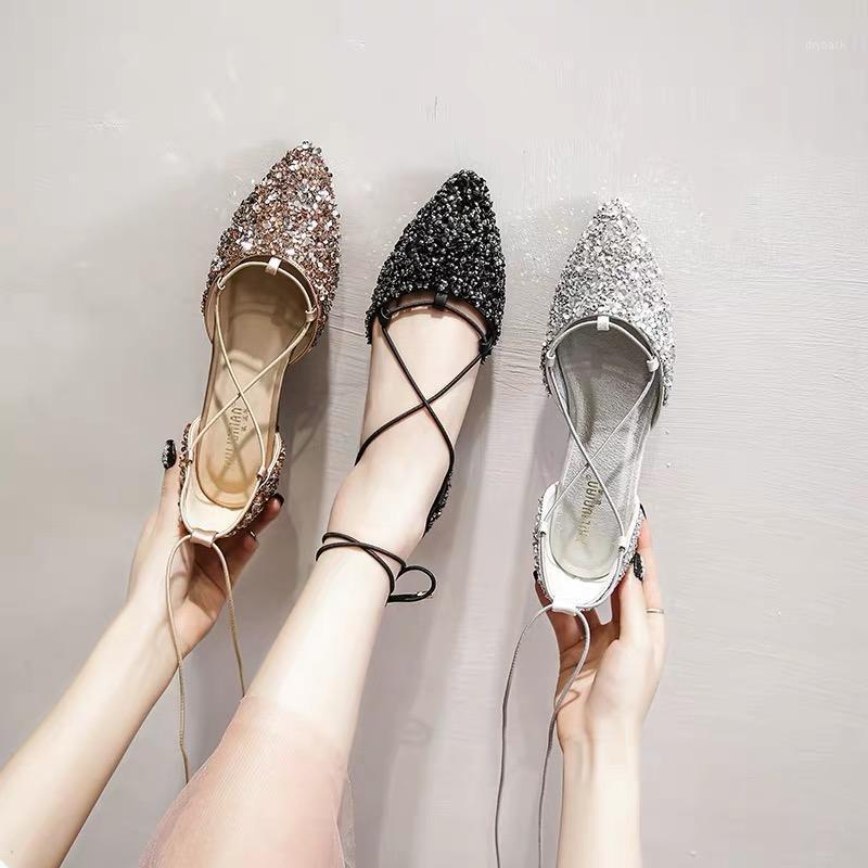 Rhinestone Women Sandals Pointed Toe Flats Shoes Ladies Dance Ballet Shoes Cross Strap Lace Up Sandals Slides Black/White/Silver1
Rhinestone Women Sandals Pointed Toe Flats Shoes Ladies Dance Ballet Shoes Cross Strap Lace Up Sandals Slides Black/White/Silver1