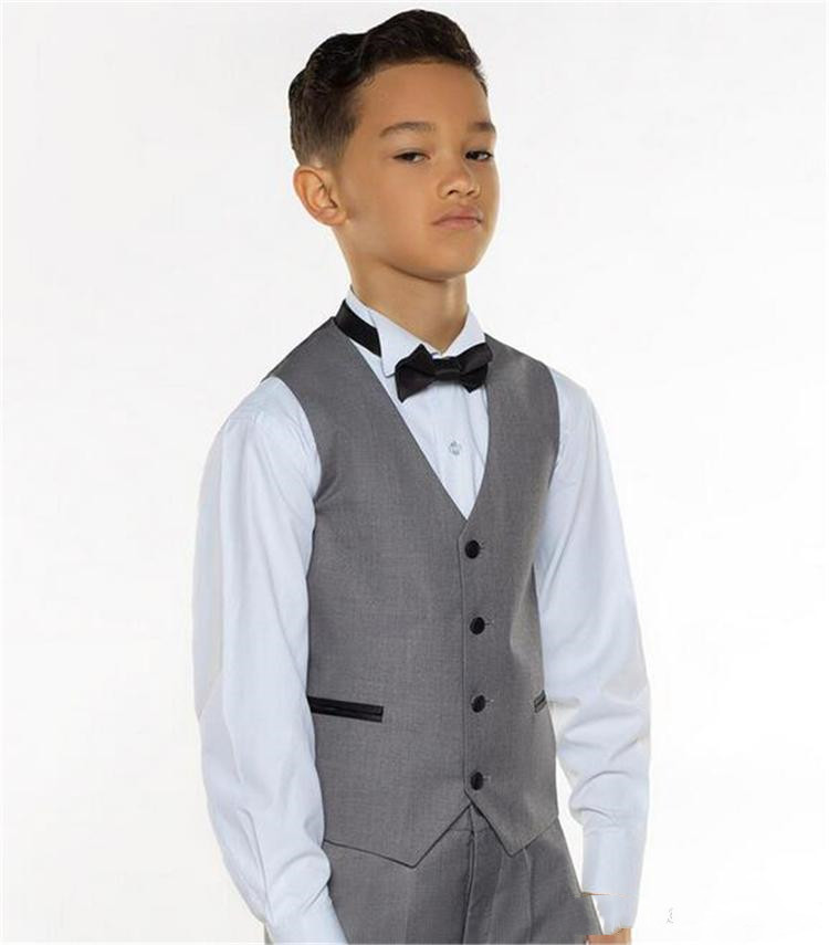 Boys Tuxedo Boys Dinner Suits 3 Piece Boys Black Shawl Lapel Formal Suit Tuxedo for Kids(Jackets+Vests+Pants)