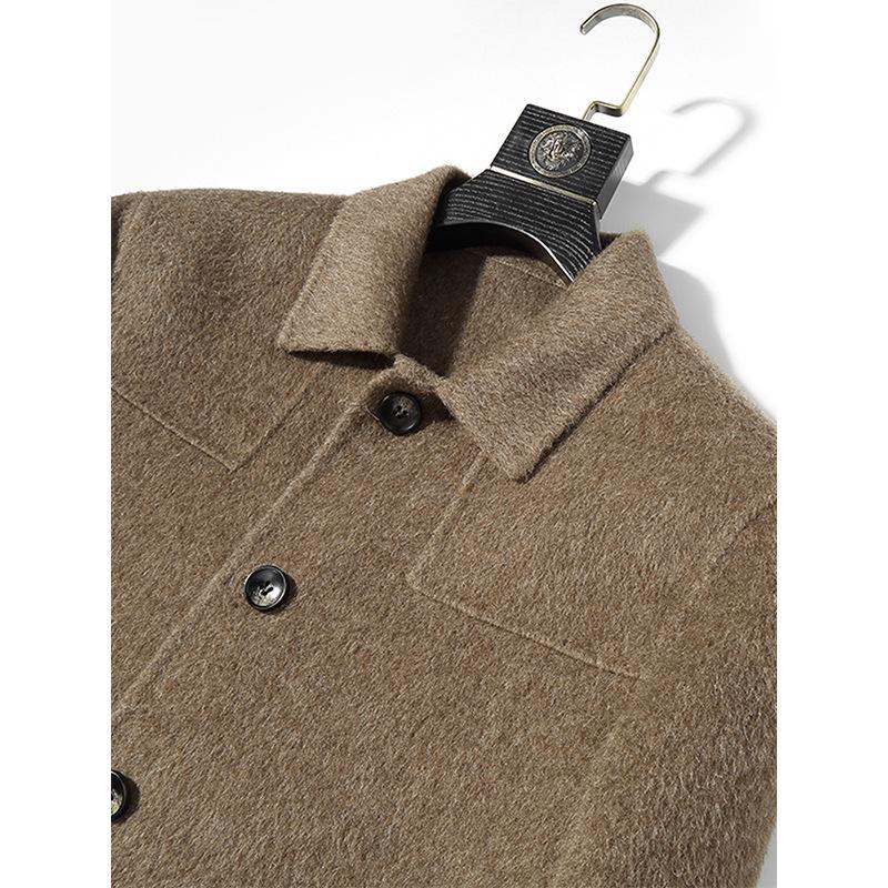 Al alpaca han edition cashmere woolen cloth coat loose double-sided cloth coat male brief paragraph, Black
Al alpaca han edition cashmere woolen cloth coat loose double-sided cloth coat male brief paragraph, Black