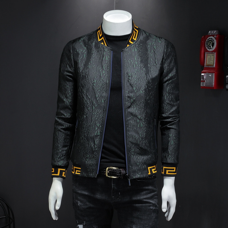 MENNE 2020 New men jacket Golden print Pattern baseball jacket men zipper coat T200502