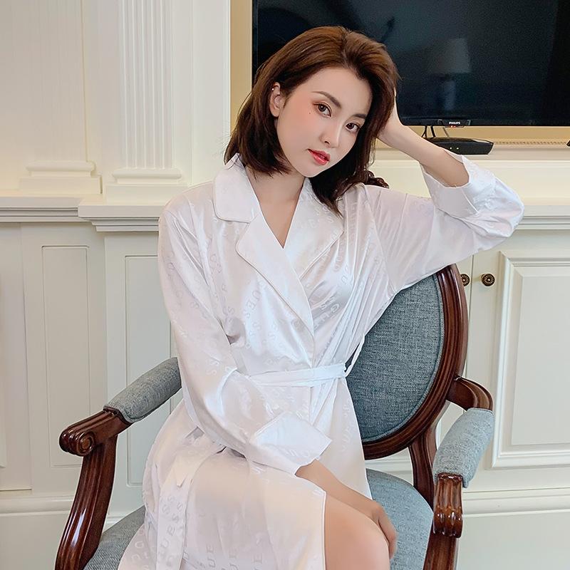 Female Nightwear Bathrobe Gown Intimate Lingerie Turn-Down Collar Kimono Robe Satin Sexy Summer Sleepwear Novvelty Homewear, White
Female Nightwear Bathrobe Gown Intimate Lingerie Turn-Down Collar Kimono Robe Satin Sexy Summer Sleepwear Novvelty Homewear, White