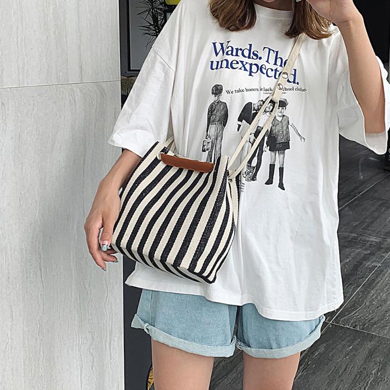 Fashion Striped Shoulder Large Shopping Bag Holder Bucket Bag Luxury Handbag Women Large Capacity Handbags Casual Women Canvas, Black
Fashion Striped Shoulder Large Shopping Bag Holder Bucket Bag Luxury Handbag Women Large Capacity Handbags Casual Women Canvas, Black
