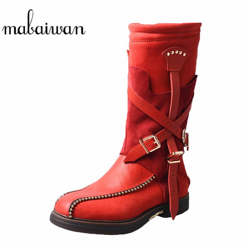 Mabaiwan 2020 New Genuine Leather Mid Calf Boots Women Retro Knight Buckle Zipper Shoes New Motorcycle Booties Warm Winter Boots, Black leather in
Mabaiwan 2020 New Genuine Leather Mid Calf Boots Women Retro Knight Buckle Zipper Shoes New Motorcycle Booties Warm Winter Boots, Black leather in
