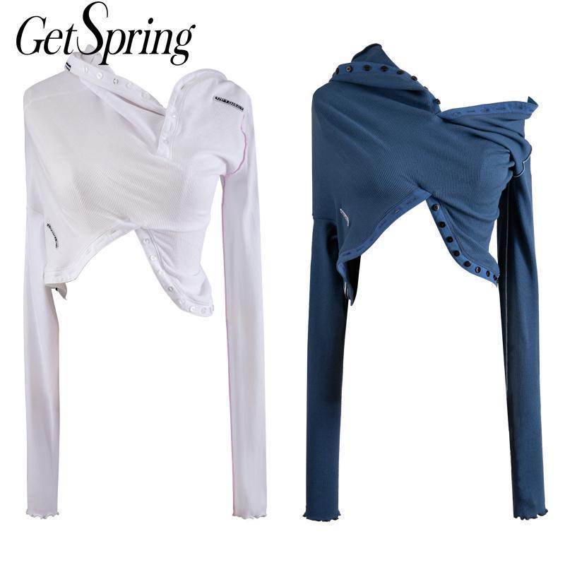GetSpring Women T Shirt Knitted Crop Top Long Sleeve T-shirt Embroidery Letter Asymmetric Tee Shirt Female Sexy T Shirts Summer 201125, White
GetSpring Women T Shirt Knitted Crop Top Long Sleeve T-shirt Embroidery Letter Asymmetric Tee Shirt Female Sexy T Shirts Summer 201125, White