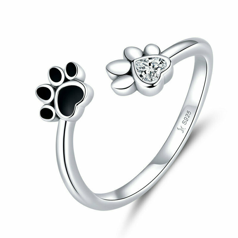 Fashion European Women 925 Sterling Silver Adjustable Finger Ring Pets' Footprint For Gifts
Fashion European Women 925 Sterling Silver Adjustable Finger Ring Pets' Footprint For Gifts