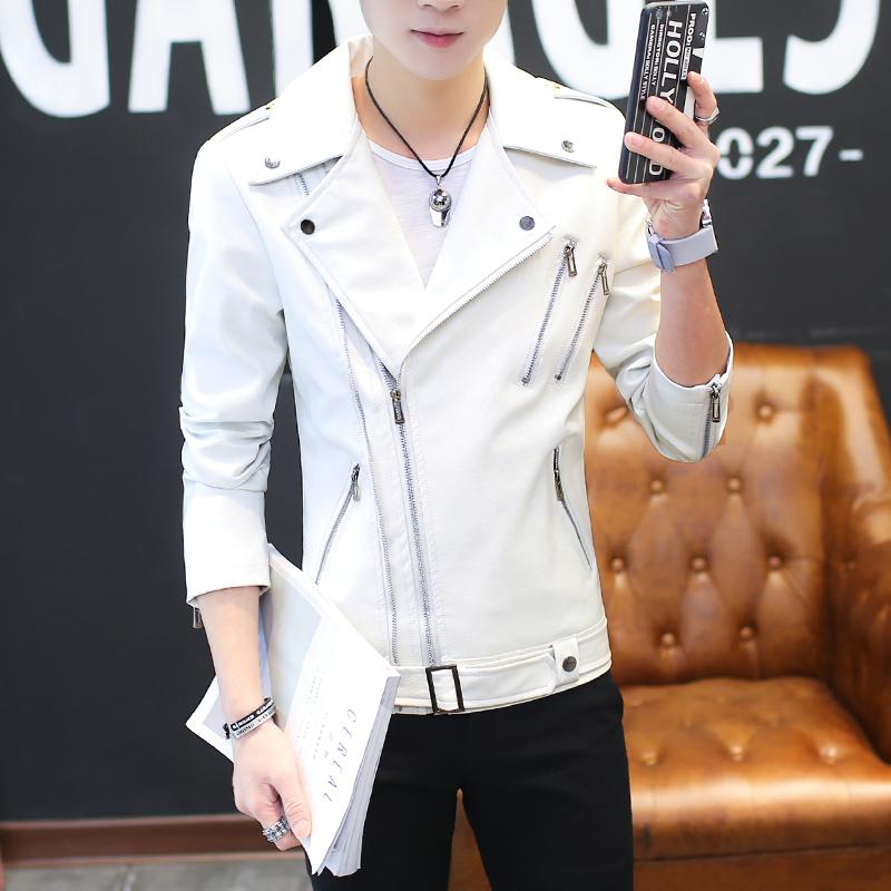 Spring autumn men's leather jacket Fashion new tide cultivate one's morality handsome youth inclined zipper jacket lapels, Black
Spring autumn men's leather jacket Fashion new tide cultivate one's morality handsome youth inclined zipper jacket lapels, Black