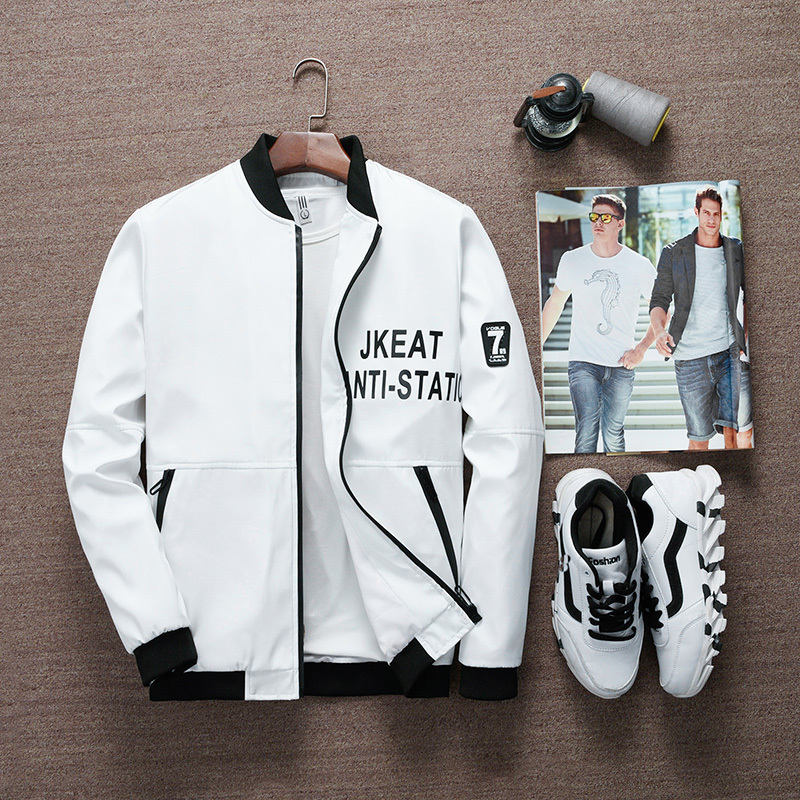 Summer autumn men baseball jacket stand collar printed bomber jacket male high quality zipper coat size M-4XL Dropshipping 8120 201026