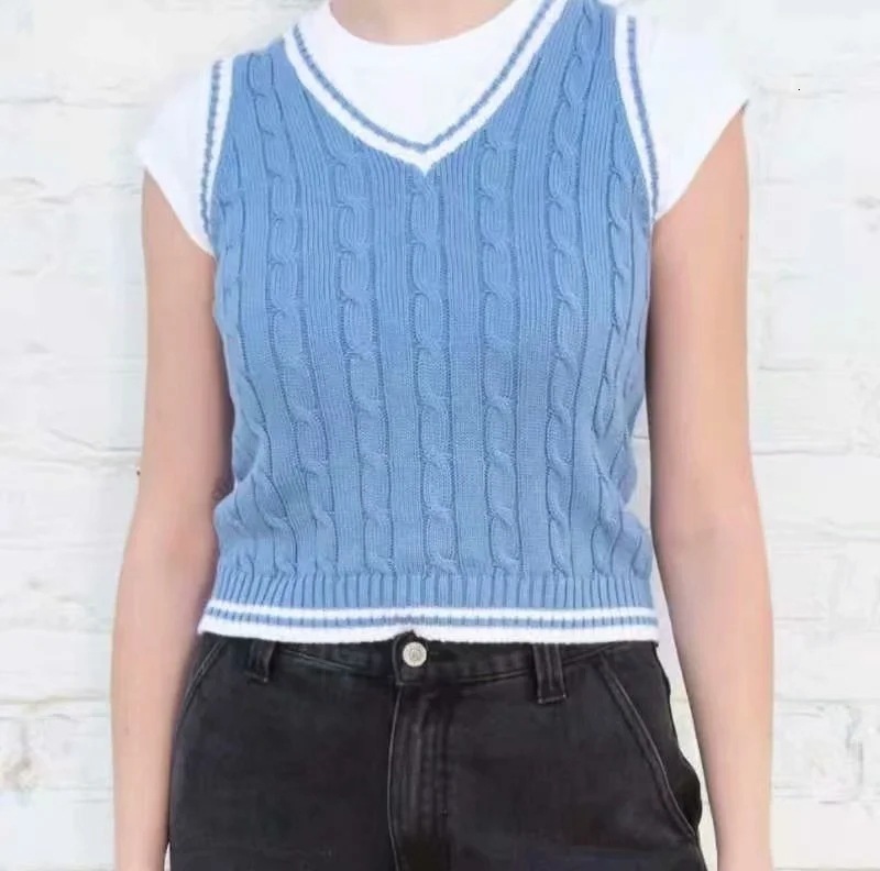 2021 New Outfit Europe and the United States Institute of Fashion V-neck Bump Color Wind Knitted Vest Female Pzmx, Sky blue
2021 New Outfit Europe and the United States Institute of Fashion V-neck Bump Color Wind Knitted Vest Female Pzmx, Sky blue