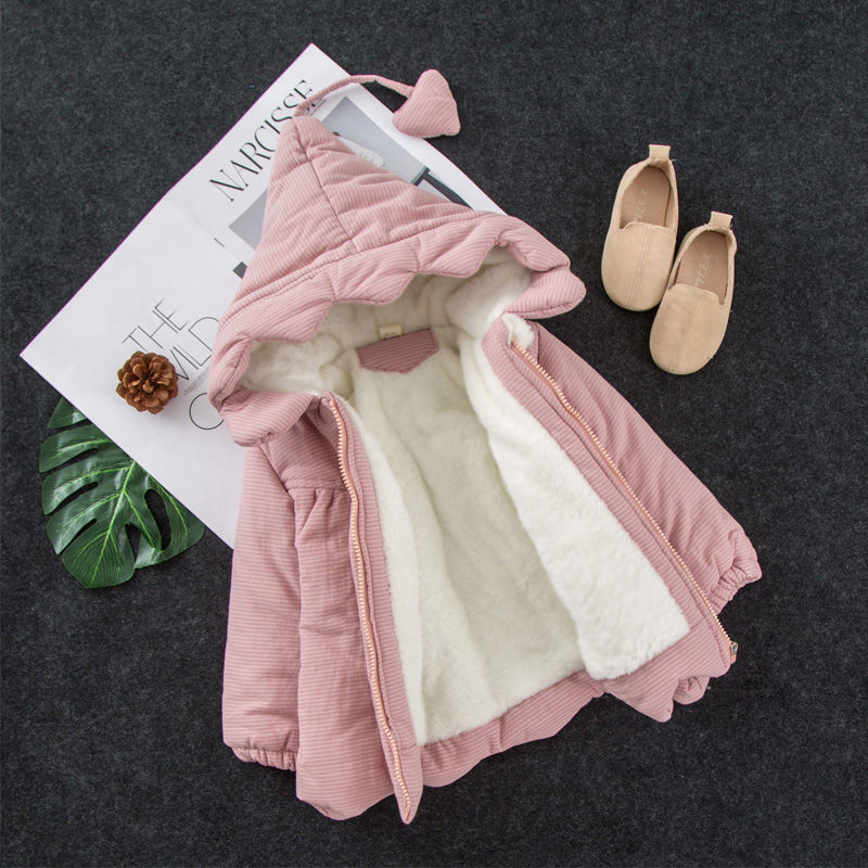 Girls cotton coat 2020 winter new baby female baby plus velvet thick cute children's cotton coat, Camo