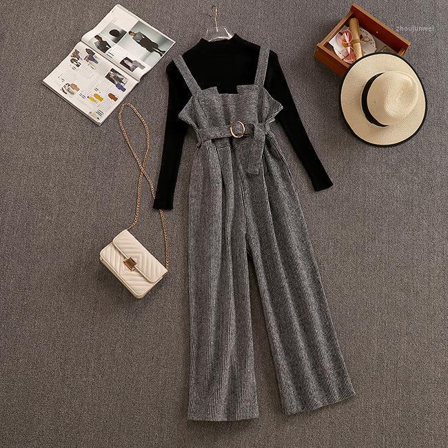 Long-sleeved Knitted Bottoming Shirt + Woolen Bib Two-piece Suit Women 1022 Women' Jumpsuits & Rompers, Gray
Long-sleeved Knitted Bottoming Shirt + Woolen Bib Two-piece Suit Women 1022 Women' Jumpsuits & Rompers, Gray