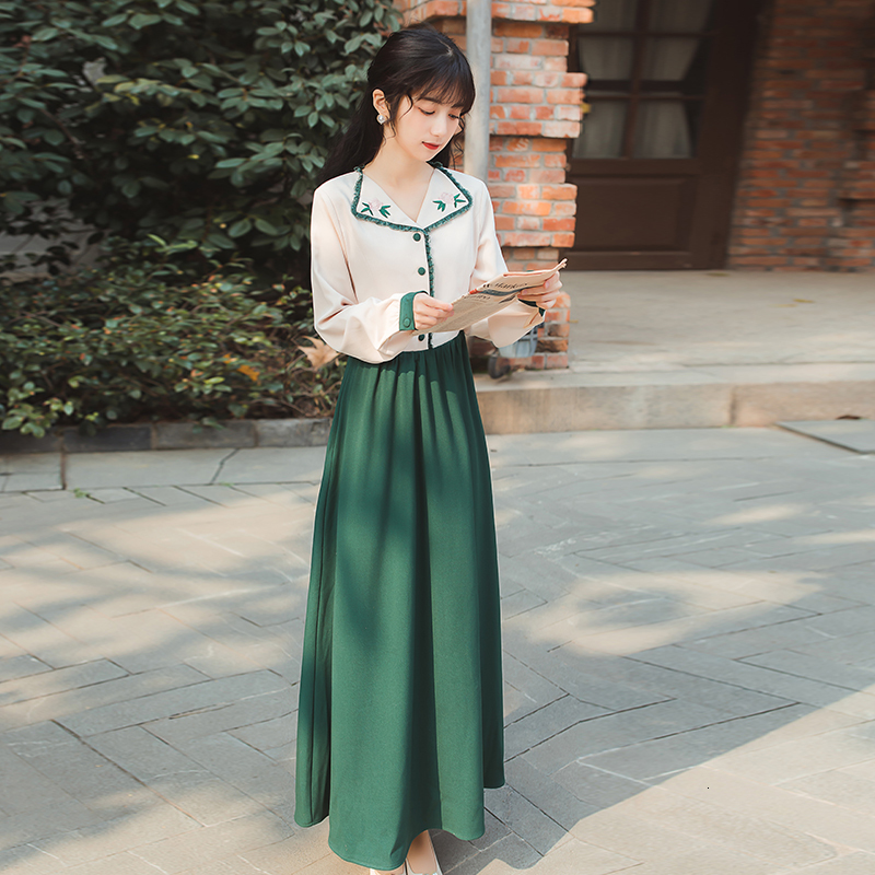 2021 New Women Dressed in Sleeves Full Green Elegant Floral Embroidery Adjustment and Enlargement Shirt Dress Mid-female Calf R1my, Blue
2021 New Women Dressed in Sleeves Full Green Elegant Floral Embroidery Adjustment and Enlargement Shirt Dress Mid-female Calf R1my, Blue