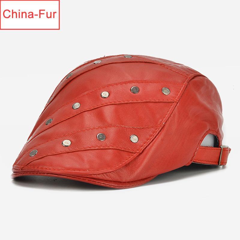 Unisex Fall Winter Real Genuine Sheepskin Leather Hats Women Men Casual Real Sheep skin Leather Berets Caps New Hot Visor Hat1, Red
Unisex Fall Winter Real Genuine Sheepskin Leather Hats Women Men Casual Real Sheep skin Leather Berets Caps New Hot Visor Hat1, Red