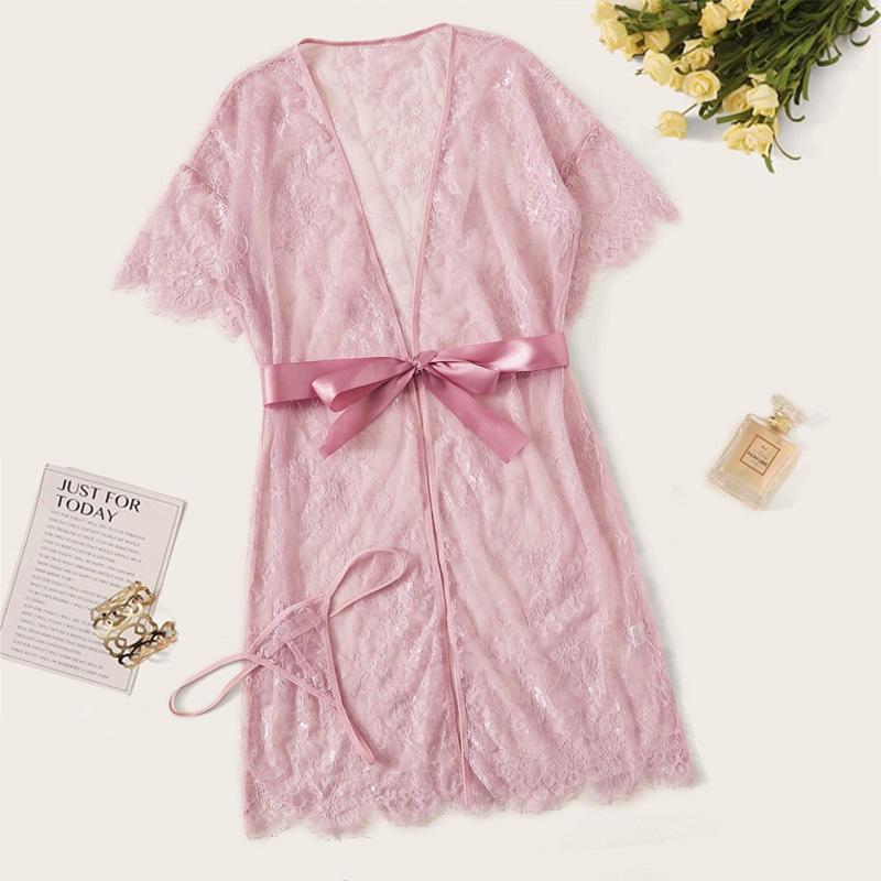 New Pink Babydoll Erotic Sleepwear Women Lace Sheer Sexy V-Neck Nightwear Robes with G-string Babydoll Women Sleepwear
New Pink Babydoll Erotic Sleepwear Women Lace Sheer Sexy V-Neck Nightwear Robes with G-string Babydoll Women Sleepwear