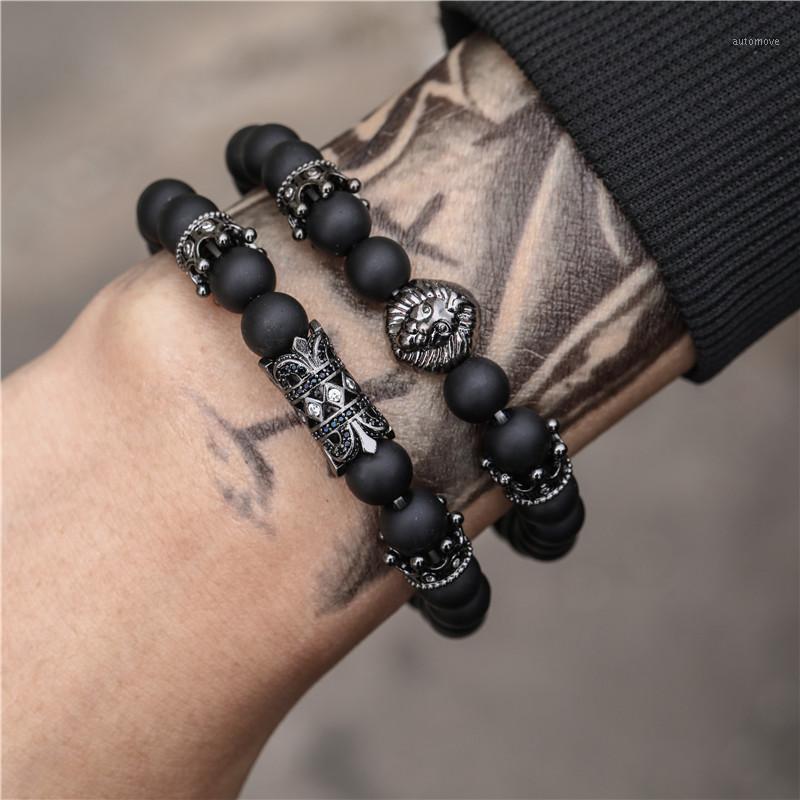 Luxurious Pave CZ Lion Long Tube Crown Charm Couple Bracelet Fashion 8mm Black Matte Beaded Bracelet Sets For Men Jewelry Gift1
Luxurious Pave CZ Lion Long Tube Crown Charm Couple Bracelet Fashion 8mm Black Matte Beaded Bracelet Sets For Men Jewelry Gift1