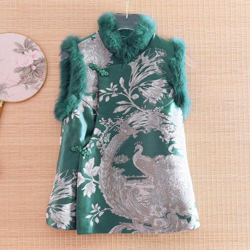 High-end Winter Women Cotton Vest Top Stitching Hair Chinese Style Retro Jacquard Elegant Lady Vest Warm Female S-XXL
High-end Winter Women Cotton Vest Top Stitching Hair Chinese Style Retro Jacquard Elegant Lady Vest Warm Female S-XXL
