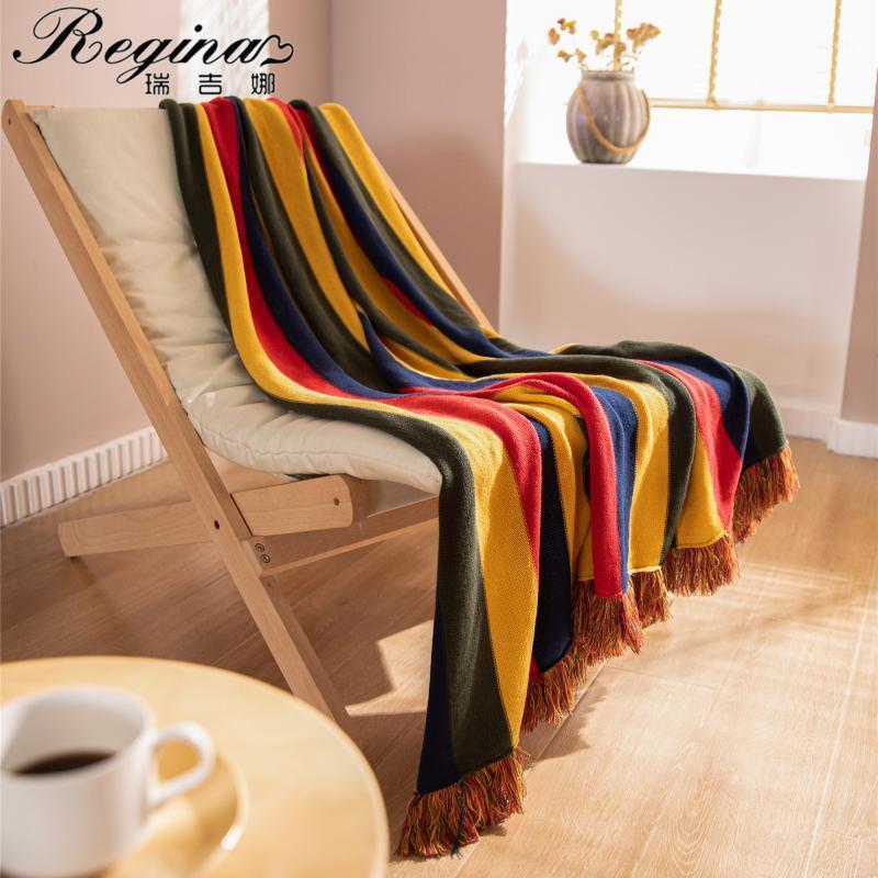 REGINA Knitted Blanket Fashion Pure Cotton Multicolor Serape Afghan Outdoor Picnic Blanket Tassel Design Home Decor Tapestry1
REGINA Knitted Blanket Fashion Pure Cotton Multicolor Serape Afghan Outdoor Picnic Blanket Tassel Design Home Decor Tapestry1