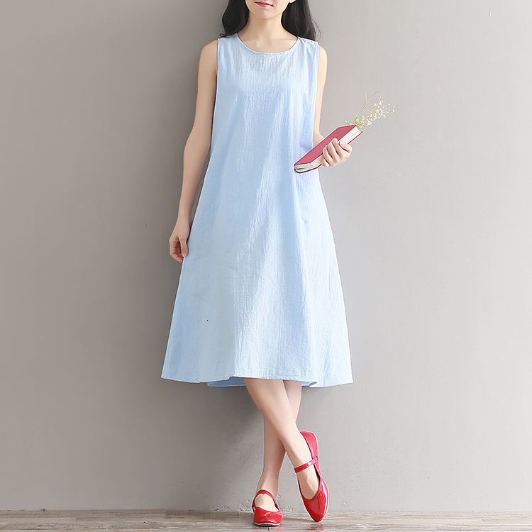 2021 New Plus Size Women Summer Vintage Cotton Linen Fabric Robe Femme Sleeveless Sun Woman Loose Casual Es 8j2c, Sky blue
2021 New Plus Size Women Summer Vintage Cotton Linen Fabric Robe Femme Sleeveless Sun Woman Loose Casual Es 8j2c, Sky blue