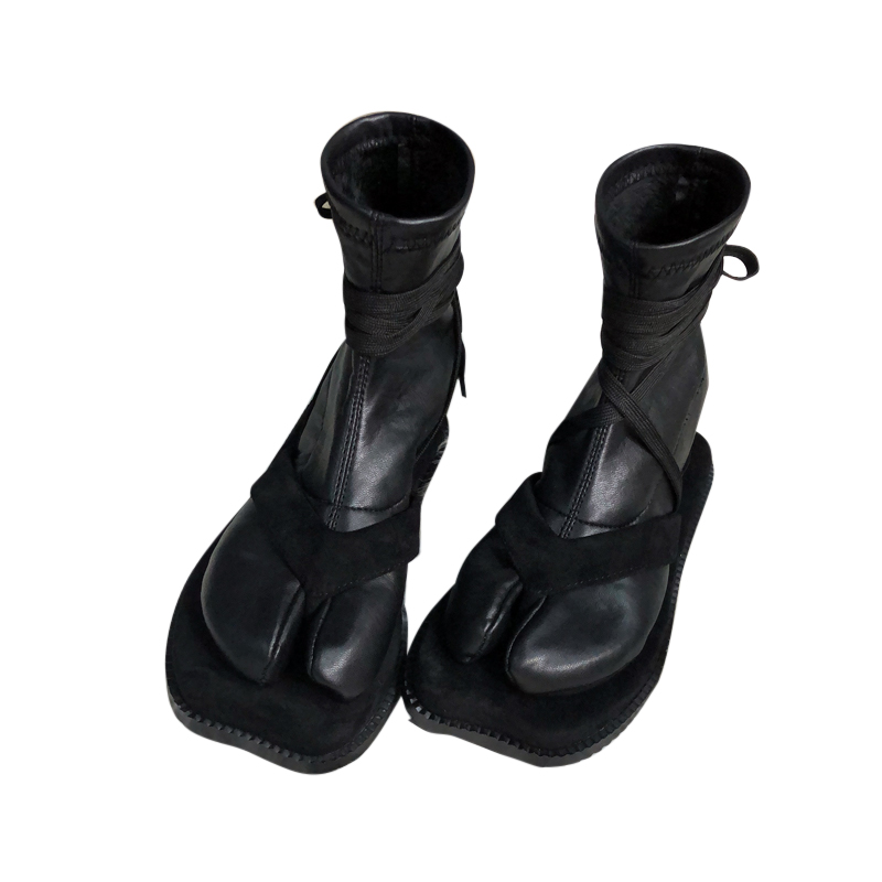 Hot sale-New Stylish Detachable Women Boots Autumn Winter Ankle Boots Japanese Ninja Shoes Split Toe Elastic Socks