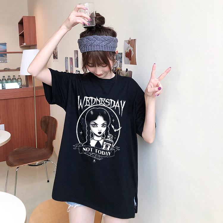Women's Polos Harajuku Gothic Punk Wednesday Print Graphic Tumblr Tops Summer Kpop Casual Loose Short Sleeve O-Neck Grunge Black Women, 01hei
Women's Polos Harajuku Gothic Punk Wednesday Print Graphic Tumblr Tops Summer Kpop Casual Loose Short Sleeve O-Neck Grunge Black Women, 01hei