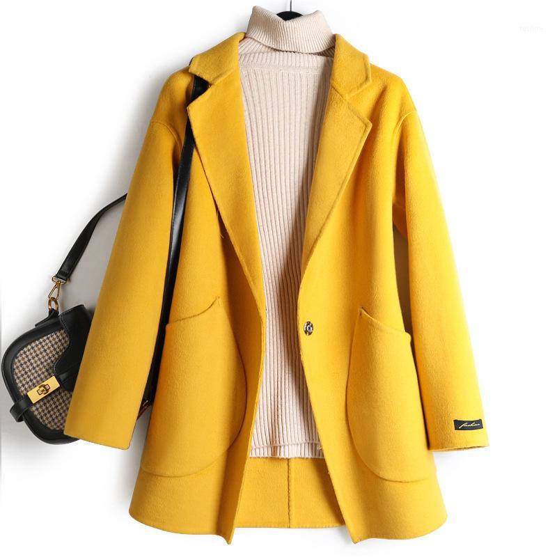 2020 Autumn black suit collar hand sewing and double-sided wool coat female little suit jacket1
2020 Autumn black suit collar hand sewing and double-sided wool coat female little suit jacket1