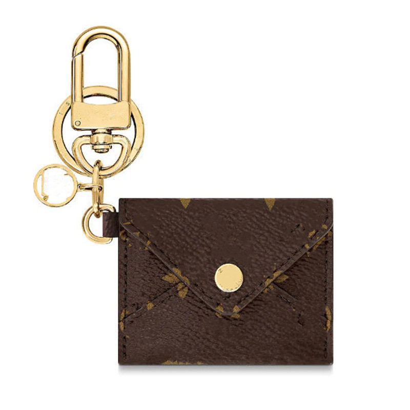 Designer Keychain Purse Pendant Car Chain Charm Brown Flower Mini Bag Trinket Gifts Accessories no box 2022