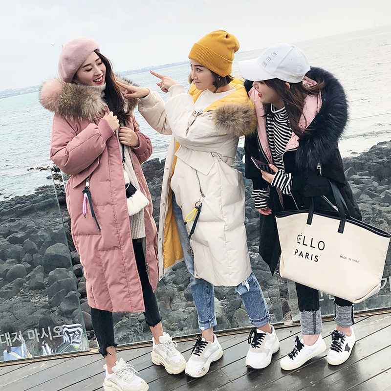 Leiouna Slim Thick Cotton Winter Down Fashion Coat Women Long Female Warm Autumn Feather Jacket Parka Coats Duck Outerwear 201027