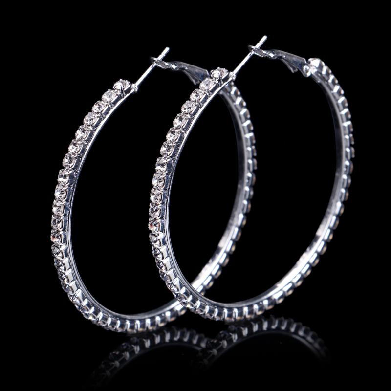 Hoop & Huggie Fashion Ladies 50mm Bridal Silver Color Crystal Diamante Rhinestone Round Earrings For Women Wedding Prom Accessories
Hoop & Huggie Fashion Ladies 50mm Bridal Silver Color Crystal Diamante Rhinestone Round Earrings For Women Wedding Prom Accessories