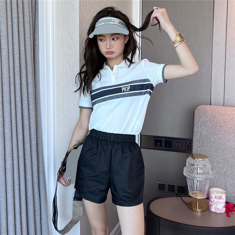 Jacquard Letters Womens Polos Shirts Cotton Breathable Lady T Shirt Short Sleeve Casual Tops Women Clothing, Beige
Jacquard Letters Womens Polos Shirts Cotton Breathable Lady T Shirt Short Sleeve Casual Tops Women Clothing, Beige