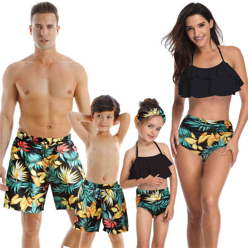 Matching Family Bikini For Father Mother Son Daughter Children Kids Beach Short Swimwear Women Bathing Suit Bodysuit, White;black
Matching Family Bikini For Father Mother Son Daughter Children Kids Beach Short Swimwear Women Bathing Suit Bodysuit, White;black