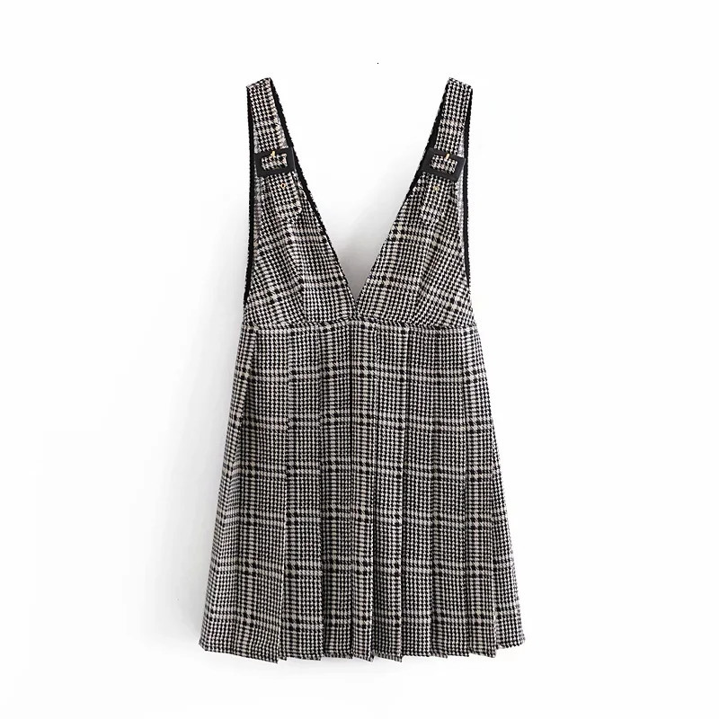 New Black Plaid High-waisted Pleated Mini Woman 2021 Vintage Pinafore Skirts v Neck Adjustable Straps Winter Skirt 1qr3
New Black Plaid High-waisted Pleated Mini Woman 2021 Vintage Pinafore Skirts v Neck Adjustable Straps Winter Skirt 1qr3