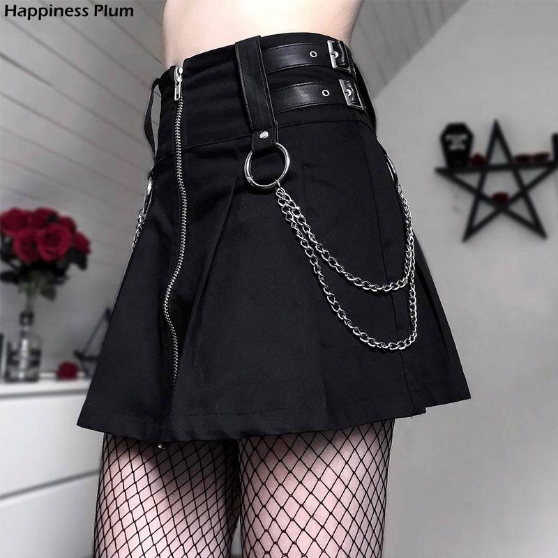 Summer High Waist Short Skirt Women Zipper Iron Chain Punk Women Sexy Skirts PU Leather Belt Gothic Cosplay Lady A-Line Skirts, Black
Summer High Waist Short Skirt Women Zipper Iron Chain Punk Women Sexy Skirts PU Leather Belt Gothic Cosplay Lady A-Line Skirts, Black