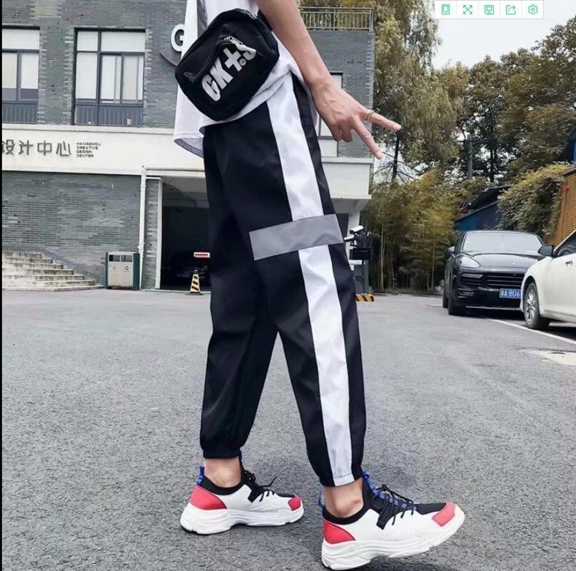 Spring and Autumn new personalized fake two-piece pants men's loose straight rope pants1, Multi
Spring and Autumn new personalized fake two-piece pants men's loose straight rope pants1, Multi