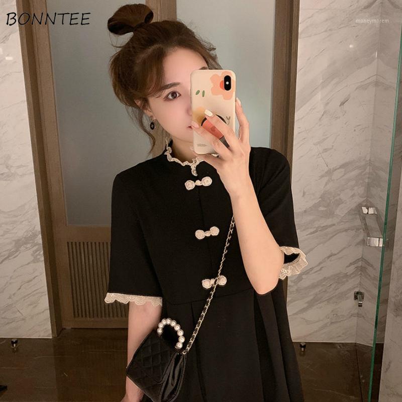 Dress Women Stand Collar Solid Lace Oriental Design Tunic Pleated Streetwear Ulzzang Ins Female Midi Dresses Temperament Party1, Black
Dress Women Stand Collar Solid Lace Oriental Design Tunic Pleated Streetwear Ulzzang Ins Female Midi Dresses Temperament Party1, Black