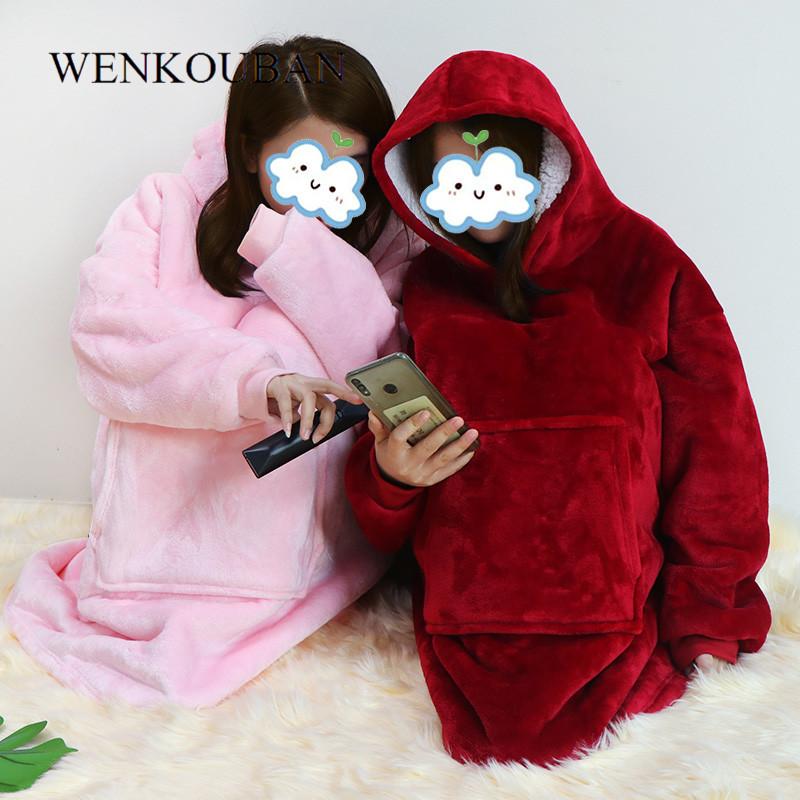 Women Oversized Hoodie Blanket Sweatshirt Coral Fleece Blanket Warm Winter Coat Ladies Giant Hoody Pullovers Sudadera Mujer 2020, Black
Women Oversized Hoodie Blanket Sweatshirt Coral Fleece Blanket Warm Winter Coat Ladies Giant Hoody Pullovers Sudadera Mujer 2020, Black