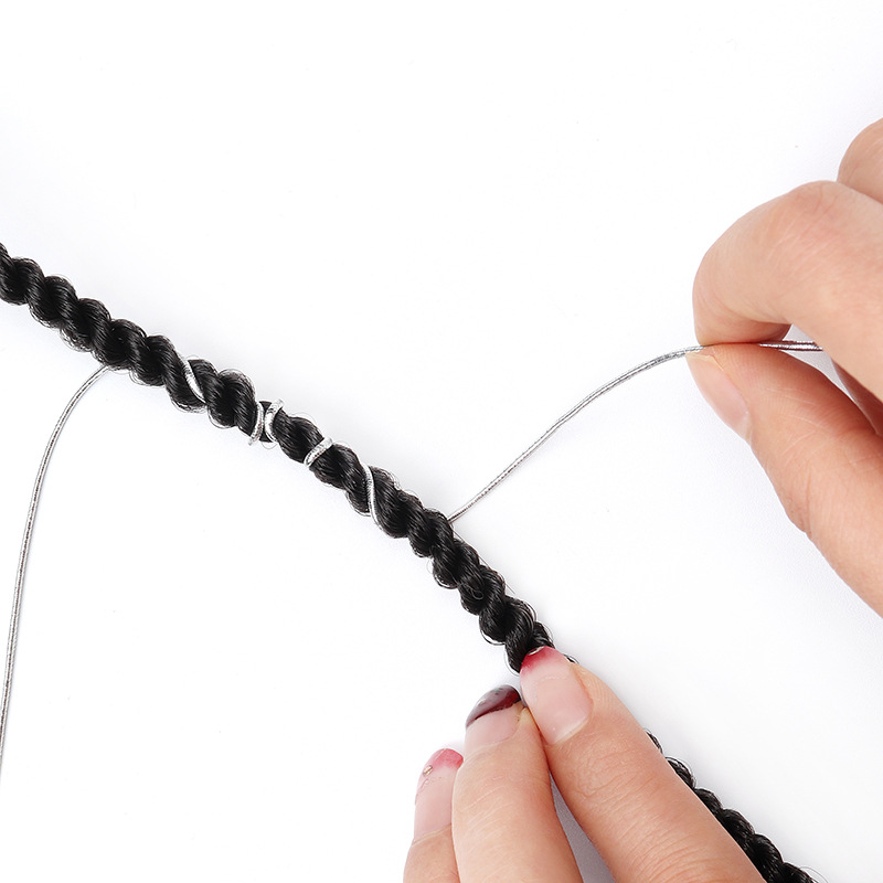 5 Pcs Dreadlock Beads Braids Hair Accessories Braiding Hair Styling Shimmer Stretchable Braiding Hair Strings Long 1 Mpc