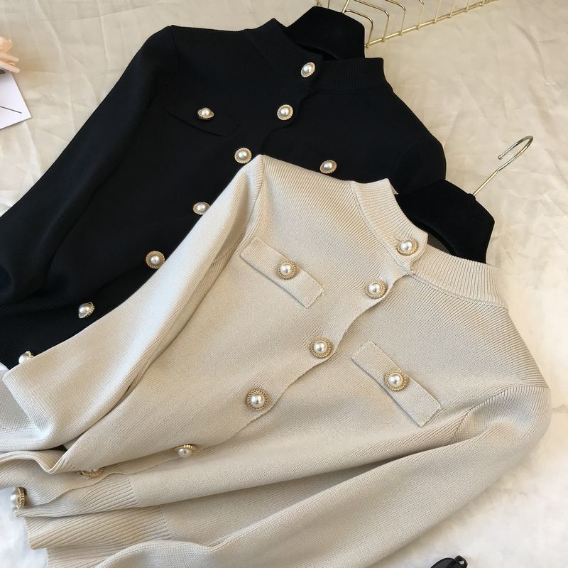asual Autumn winter Women thick Sweater Pullovers long sleeve button o-neck chic Sweater Female Slim knit top soft jumper 200930