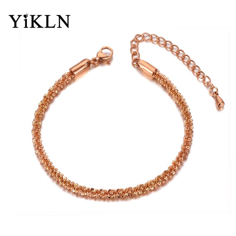 YiKLN Fashion Rose Gold Stainless Steel Charm Strand Bracelets Bangle For Women Bohemia Trendy Chain & Link Bracelet YB20032
YiKLN Fashion Rose Gold Stainless Steel Charm Strand Bracelets Bangle For Women Bohemia Trendy Chain & Link Bracelet YB20032