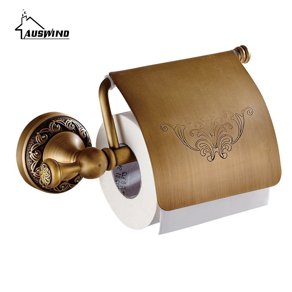 Antique Bronze Carved Brushed Bathroom Hardware Sets Wall Mounted Bathroom Products Brass Towel Ring Bathroom Accessories Set HQ LJ201211