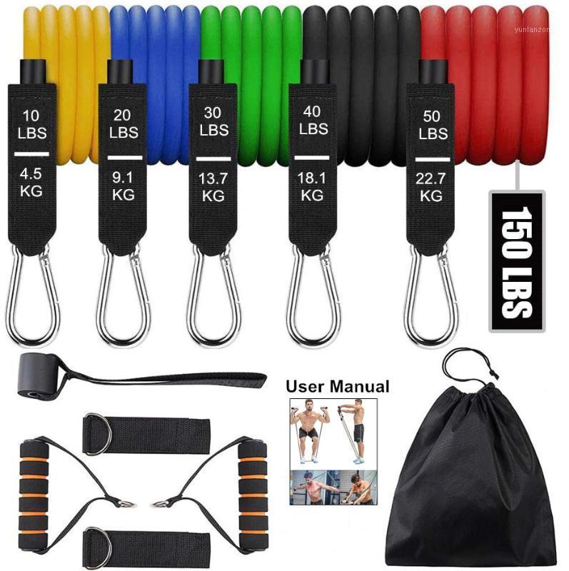 Outdoorhpy Resistance bands set 150 lbs with door anchor 11pcs1