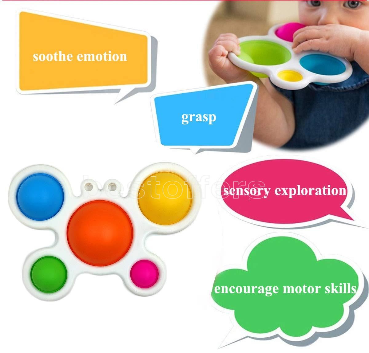 Simple Dimple Fidget Toy, Pop It Fidget Toy Silicone Sensory Stress Relief Flipping Butterfly Board for Early Educational Baby Teething Toy
Simple Dimple Fidget Toy, Pop It Fidget Toy Silicone Sensory Stress Relief Flipping Butterfly Board for Early Educational Baby Teething Toy