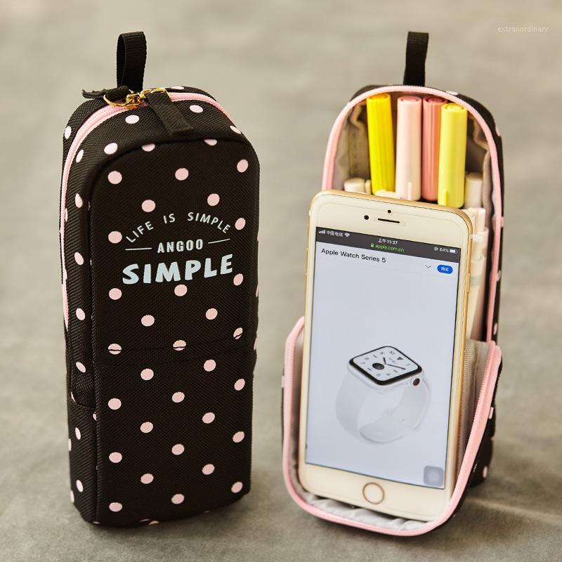 Angoo Youth Pen Bag Pencil Case, Mint Stripe Simple Pink Dots Canvas Pens Phone Holder Storage Pouch for Stationery School F5301
Angoo Youth Pen Bag Pencil Case, Mint Stripe Simple Pink Dots Canvas Pens Phone Holder Storage Pouch for Stationery School F5301