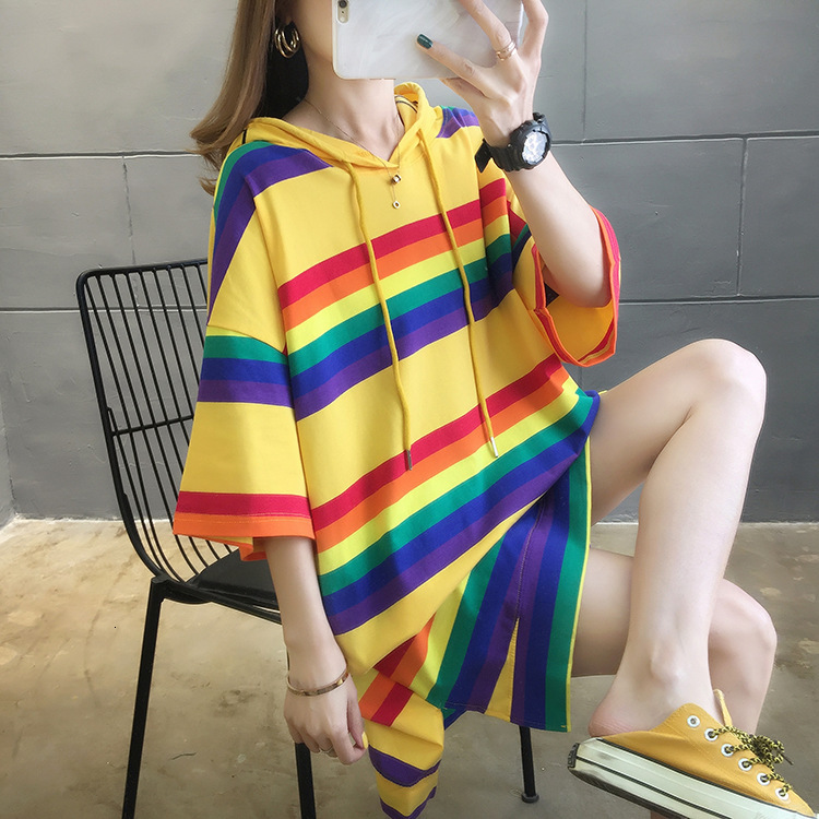 Simple Spring Fine Hooded Short Sleeve Nice Rainbow-colored Amendment Sweatshirt Long Sweater Gj5h, Yellow
Simple Spring Fine Hooded Short Sleeve Nice Rainbow-colored Amendment Sweatshirt Long Sweater Gj5h, Yellow