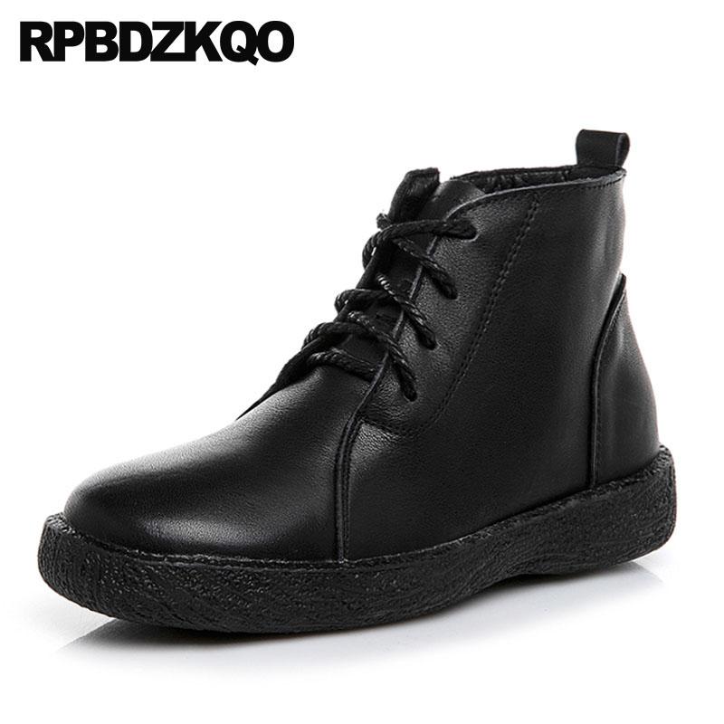 genuine leather winter ladies short women ankle boots 2020 round toe black faux fur shoes lace up brown big size flat booties, Beige
genuine leather winter ladies short women ankle boots 2020 round toe black faux fur shoes lace up brown big size flat booties, Beige