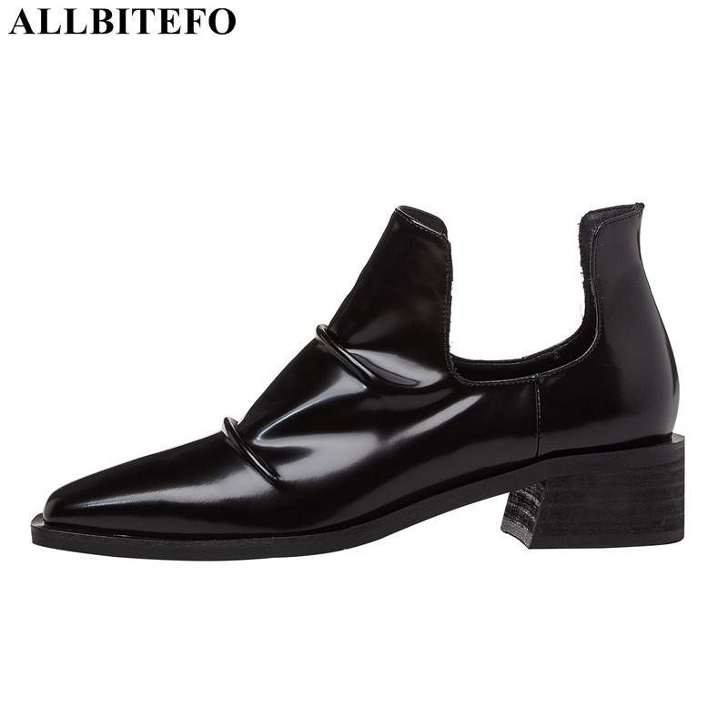 ALLBITEFO thick heels genuine leather women boots women high heel shoes autumn ankle boots for girls heels, Black
ALLBITEFO thick heels genuine leather women boots women high heel shoes autumn ankle boots for girls heels, Black