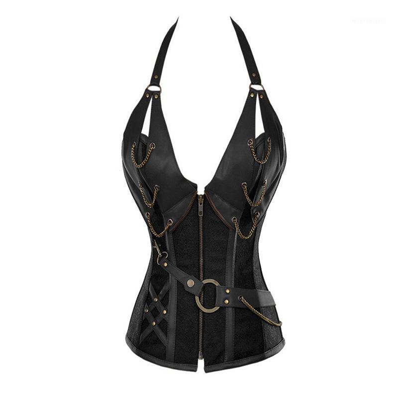 Steampunk Corset Perform Bustier Plus size Gothic Corset Women Corselet Sexy Halter Retro Chains Steel Boned New Tops 6XL1, Black
Steampunk Corset Perform Bustier Plus size Gothic Corset Women Corselet Sexy Halter Retro Chains Steel Boned New Tops 6XL1, Black