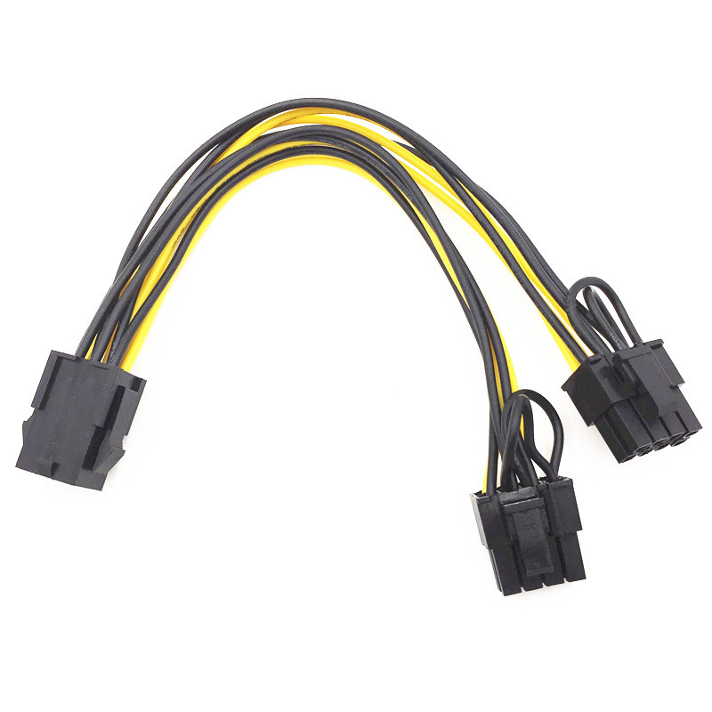 PCI-E 6-pin to 2x 6+2-pin to 2 x PCIe 8 (6+2) pin Motherboard Graphics Video Card PCI-e GPU VGA Splitter Power Cable
PCI-E 6-pin to 2x 6+2-pin to 2 x PCIe 8 (6+2) pin Motherboard Graphics Video Card PCI-e GPU VGA Splitter Power Cable